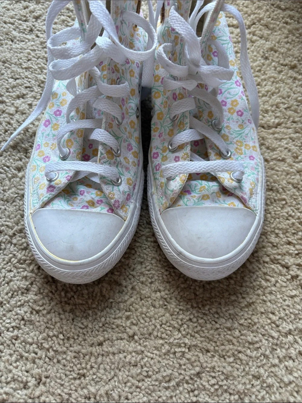 Converse Adult Women’s (size 8) or Kids (size 6) Floral High-Top Sneakers